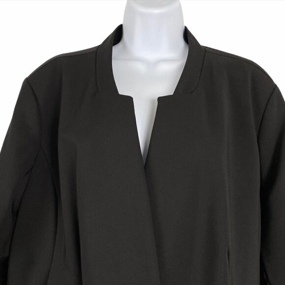 Eloquii Blazer Jacket Black Cotton Blend One Butto - Picture 3 of 8